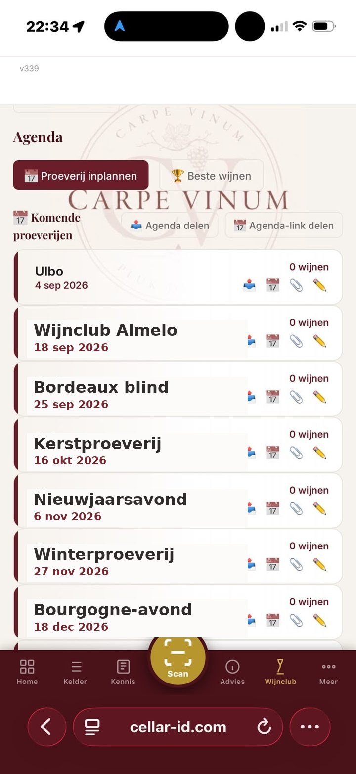 Je clubagenda in de app