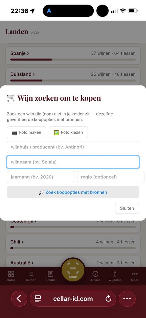Wijn zoeken om te kopen